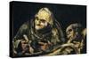 Two Old Men Eating-Francisco de Goya-Stretched Canvas