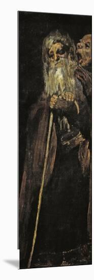 Two Old Men (Two Monk)-Francisco de Goya-Mounted Giclee Print