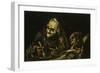 Two Old People Eating Soup 1819 Black Painting 53X85Cm-Francisco de Goya-Framed Giclee Print