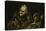 Two Old People Eating Soup 1819 Black Painting 53X85Cm-Francisco de Goya-Stretched Canvas