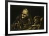 Two Old People Eating Soup 1819 Black Painting 53X85Cm-Francisco de Goya-Framed Giclee Print