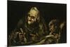 Two Old People Eating Soup 1819 Black Painting 53X85Cm-Francisco de Goya-Mounted Giclee Print