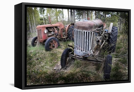 Two Old Rusty Tractor in the Forest-Ollikainen-Framed Stretched Canvas