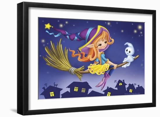 Two on a Broom-Olga And Alexey Drozdov-Framed Giclee Print