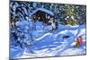 Two on a sledge,The Orchard,Morzine-Andrew Macara-Mounted Giclee Print
