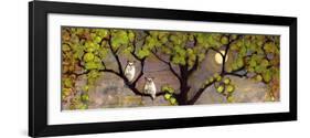 Two Owls in the Moon Light-Blenda Tyvoll-Framed Art Print