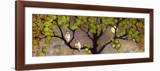 Two Owls in the Moon Light-Blenda Tyvoll-Framed Art Print