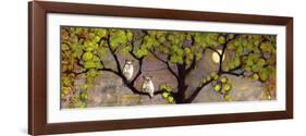 Two Owls in the Moon Light-Blenda Tyvoll-Framed Art Print