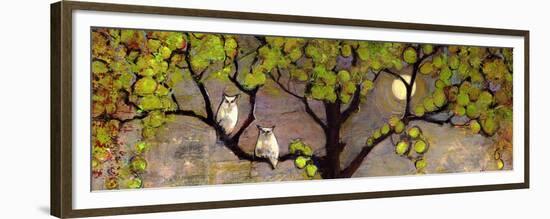 Two Owls in the Moon Light-Blenda Tyvoll-Framed Premium Giclee Print
