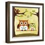 Two Owls on Swing-Nancy Lee-Framed Art Print