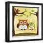 Two Owls on Swing-Nancy Lee-Framed Art Print