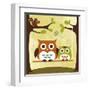 Two Owls on Swing-Nancy Lee-Framed Art Print