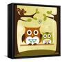 Two Owls on Swing-Nancy Lee-Framed Stretched Canvas