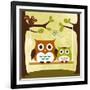 Two Owls on Swing-Nancy Lee-Framed Art Print