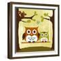 Two Owls on Swing-Nancy Lee-Framed Art Print