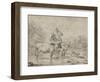 Two Oxen and a Shepherd on a Donkey Through the Ford-null-Framed Giclee Print