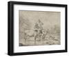 Two Oxen and a Shepherd on a Donkey Through the Ford-null-Framed Giclee Print