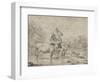 Two Oxen and a Shepherd on a Donkey Through the Ford-null-Framed Giclee Print