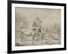 Two Oxen and a Shepherd on a Donkey Through the Ford-null-Framed Giclee Print