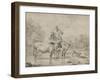 Two Oxen and a Shepherd on a Donkey Through the Ford-null-Framed Giclee Print