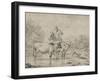 Two Oxen and a Shepherd on a Donkey Through the Ford-null-Framed Giclee Print