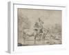 Two Oxen and a Shepherd on a Donkey Through the Ford-null-Framed Giclee Print