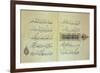 Two Pages from a Koran Manuscript, Illuminated by Mohammad Ebn Aibak-null-Framed Giclee Print