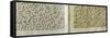Two Pages of a Koran Manuscript Written in Oriental Kufic Script-null-Framed Stretched Canvas