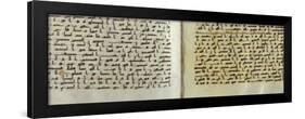 Two Pages of a Koran Manuscript Written in Oriental Kufic Script-null-Framed Giclee Print