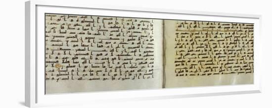 Two Pages of a Koran Manuscript Written in Oriental Kufic Script-null-Framed Giclee Print