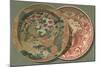 Two Painted Chinese Plates-null-Mounted Art Print