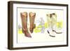 Two Pair of Fancy Cowboy Boots-null-Framed Art Print