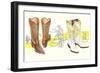 Two Pair of Fancy Cowboy Boots-null-Framed Art Print