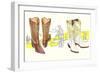 Two Pair of Fancy Cowboy Boots-null-Framed Art Print