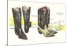 Two Pair of Fancy Cowboy Boots-null-Stretched Canvas