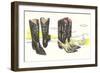 Two Pair of Fancy Cowboy Boots-null-Framed Art Print