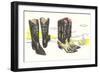 Two Pair of Fancy Cowboy Boots-null-Framed Art Print