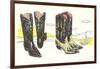 Two Pair of Fancy Cowboy Boots-null-Framed Art Print