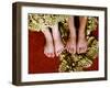 Two Pair of Feet of Small Children with Textile Spread around Them-Winfred Evers-Framed Premium Photographic Print