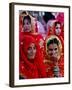 Two Pakistani Brides, Smile During a Mass Wedding Ceremon-null-Framed Photographic Print