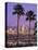 Two Palm Trees with Distant Los Angeles-Joseph Sohm-Stretched Canvas