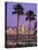 Two Palm Trees with Distant Los Angeles-Joseph Sohm-Stretched Canvas