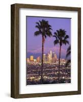 Two Palm Trees with Distant Los Angeles-Joseph Sohm-Framed Photographic Print