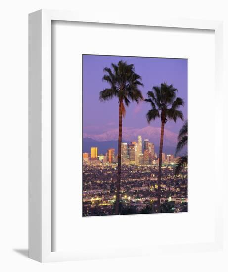 Two Palm Trees with Distant Los Angeles-Joseph Sohm-Framed Photographic Print