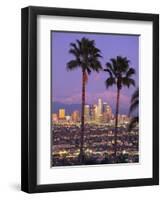 Two Palm Trees with Distant Los Angeles-Joseph Sohm-Framed Photographic Print