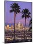 Two Palm Trees with Distant Los Angeles-Joseph Sohm-Mounted Photographic Print