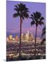 Two Palm Trees with Distant Los Angeles-Joseph Sohm-Mounted Photographic Print