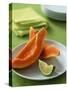 Two Papaya Wedges on a Plate-Michael Paul-Stretched Canvas