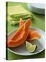 Two Papaya Wedges on a Plate-Michael Paul-Stretched Canvas