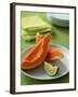 Two Papaya Wedges on a Plate-Michael Paul-Framed Photographic Print